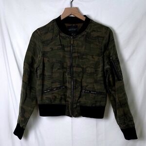 Sanctuary Camouflage Bomber Jacket Womens Size S Utility Military Streetwear